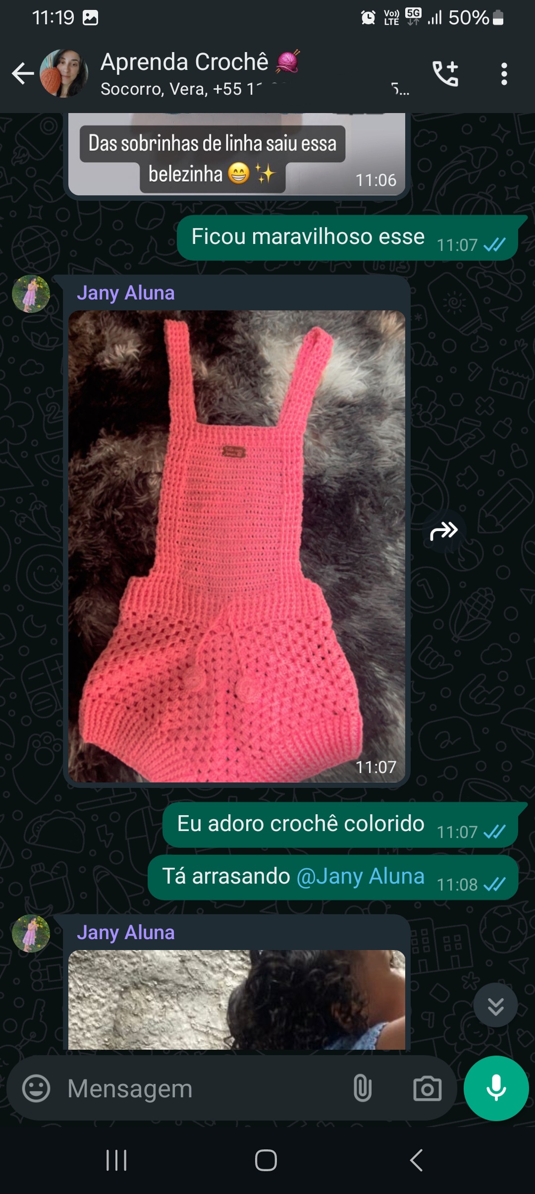 Depoimento da aluna Beatriz sobre o curso de crochê